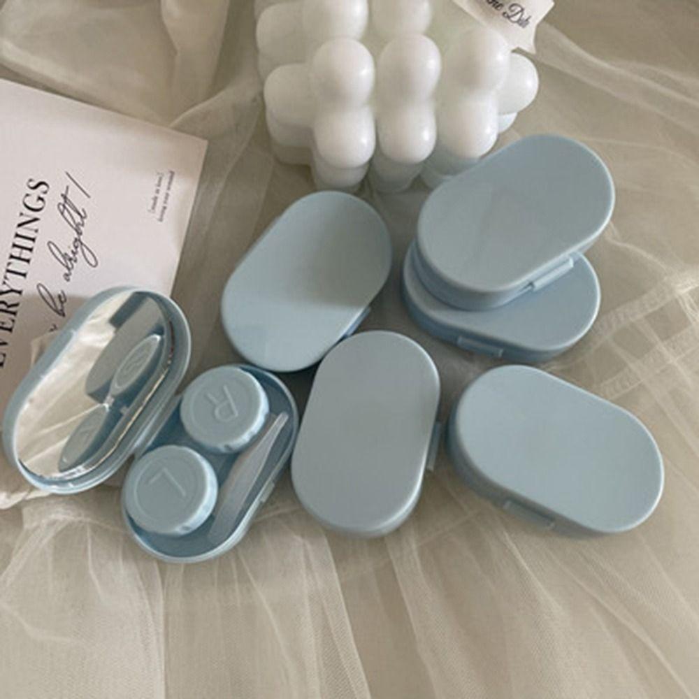 Simple Contact Lens Case Portable Contact Lens Care Box Candy Color Contact Lens Box Women