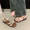Large Size Foreign Trade Set Toe Flat Sandals Women's 2025 Summer New Beach with Skirt Casual Open-toed Sandals