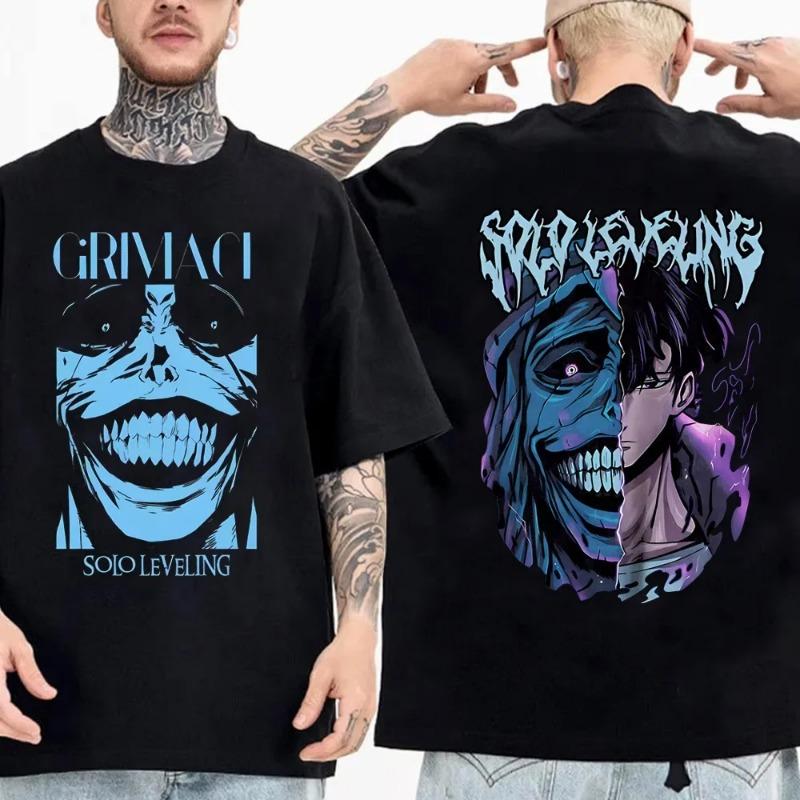 Мужская одежда 3D-принт Корейские комиксы Solo Leveling Круглый вырез Y2k Тренд Футболка Досуг и Лето Уличная С коротким рукавом Мото