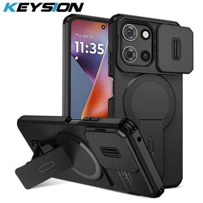 KEYSION Противоударный бронированный магнитный чехол для Motorola MOTO G 5G 2025 Защита камеры со сдвижной шторкой Подставка Чехол для телефона для Edge 2025