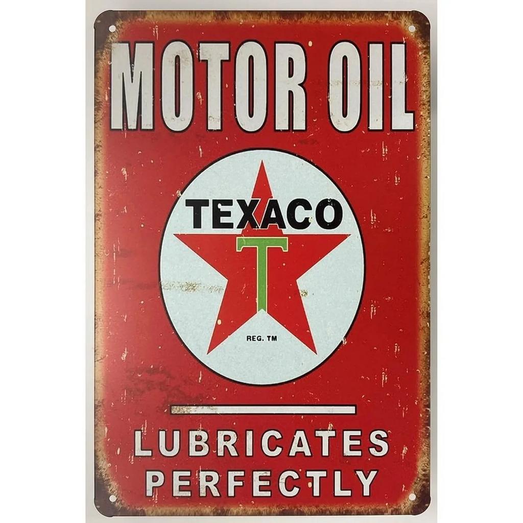 Retro Industrial Motor Oil Gas Aluminum Sign Vintage Aluminum Wall Art Unique Decor for Man Cave Garage Cafe Club Bar