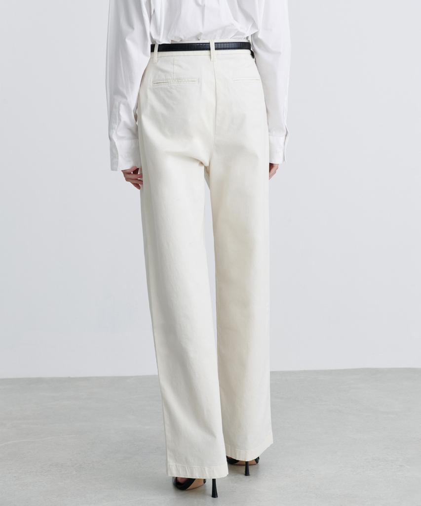 MUSINSA STANDARD WOMAN Women'S Reverse-To-Tuck Wide Chino Pants [Cream]