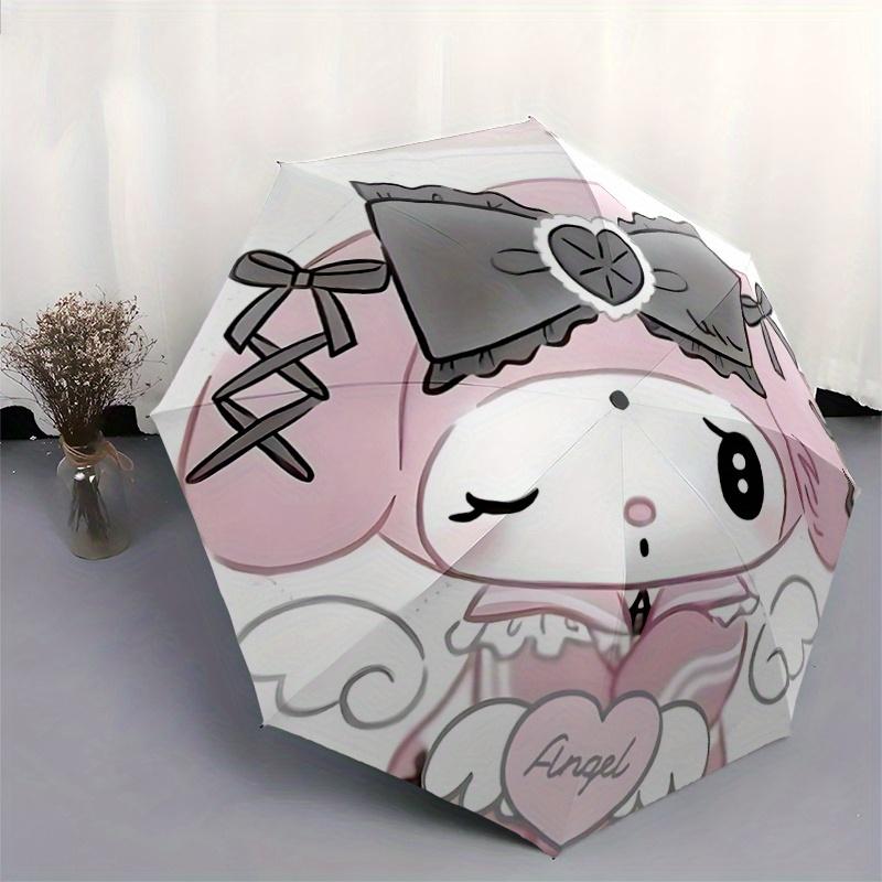 1pc Cute My Melody Pattern Automatic Umbrella is Fashionable and Good-Looking, a Portable 3-Fold Umbrella, Suitable for Travel and Daily Use, a Travel
