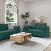 3 Piece Sofa Set in Dark Green 219 x 80 x 82 cm Linen Blend Fabric