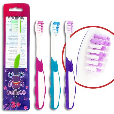 WELLBEE KIDS(3+) Soft Toothbrush (foil) - Mix of Colors 1 Pc