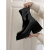Black French Super High-heeled Martin Boots for Women's 2025 Autumn New Retro Thin and Versatile Popular Thick-heeled Small Short Boots