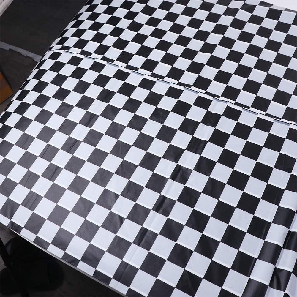 Rectangular Checkered DisposableTablecloth Plastic Table Decorative Cloth Birthday Party