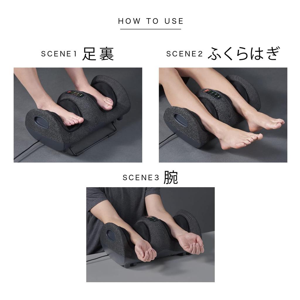 ATEX Foot Massager Sole Calf Tall Foot Massager Scissor Massager Dark Gray AX-HPT240dg