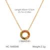 Zirconia Heart Pendant Necklace Titanium Steel Gold Tone Elegant Women Chain Collarbone Jewelry Gift