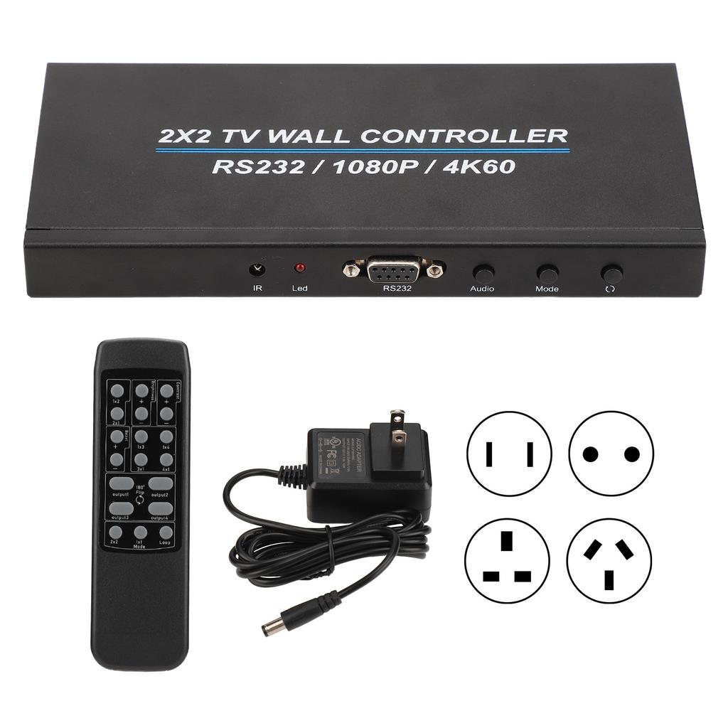 Контроллер видеостены с мультимедийным интерфейсом высокой четкости 2x2 4K и 60 Гц HD-дисплей Поворот на 180 градусов Контроллер ТВ-стены Контроллер ТВ-стены