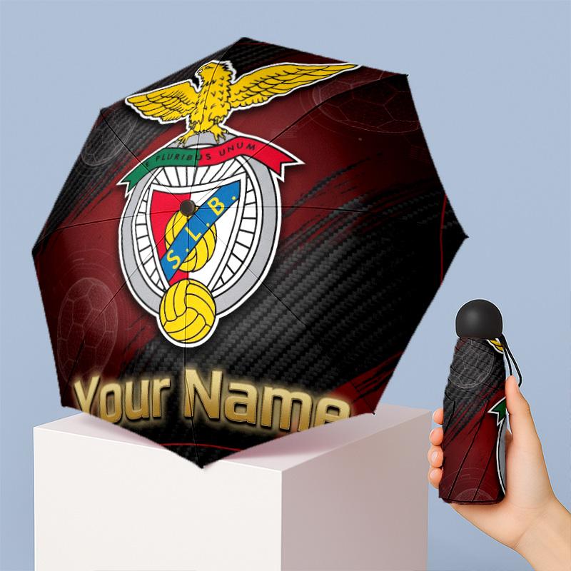 Benfica Manual Five Fold 8 Rib Umbrella Support Custom Text, Lightweight Travel Umbrella