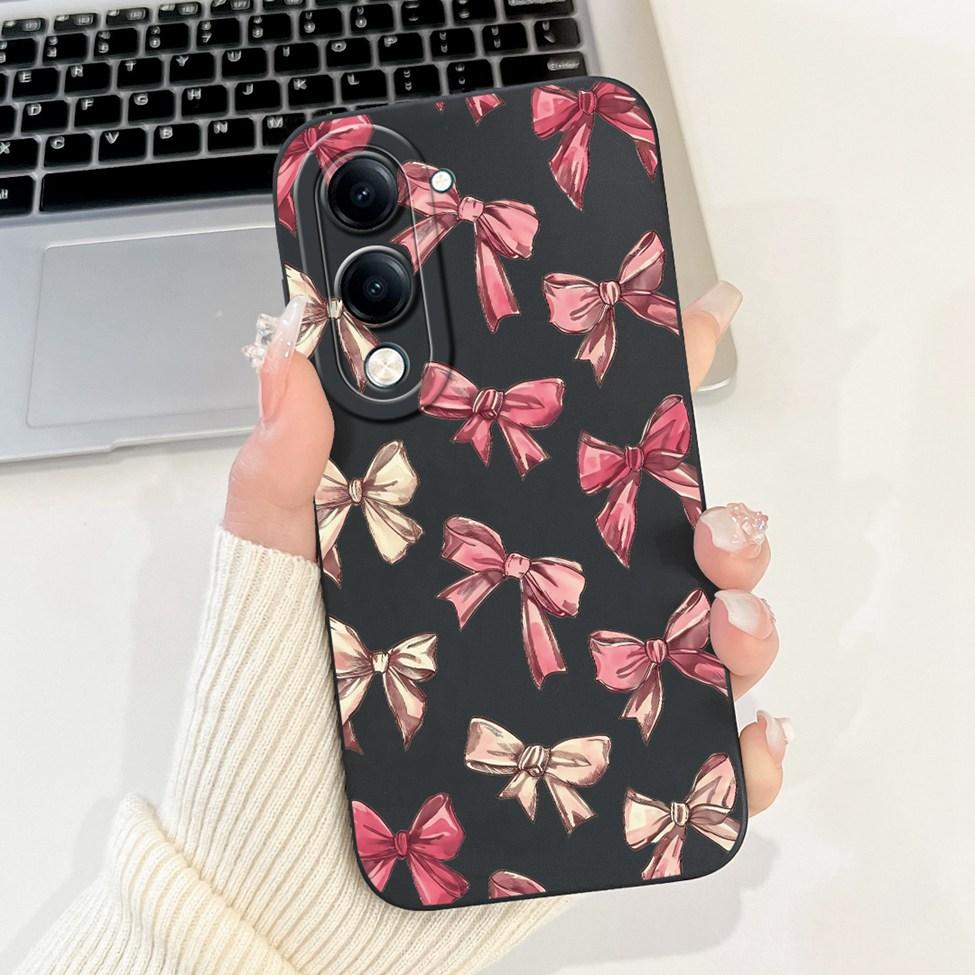 For Vivo Y04 Case V2430 Silicone Cute Cat Fashion Butterfly Flowers Love Painted Back Cover For Vivo Y04 4G Phone Case Bumper