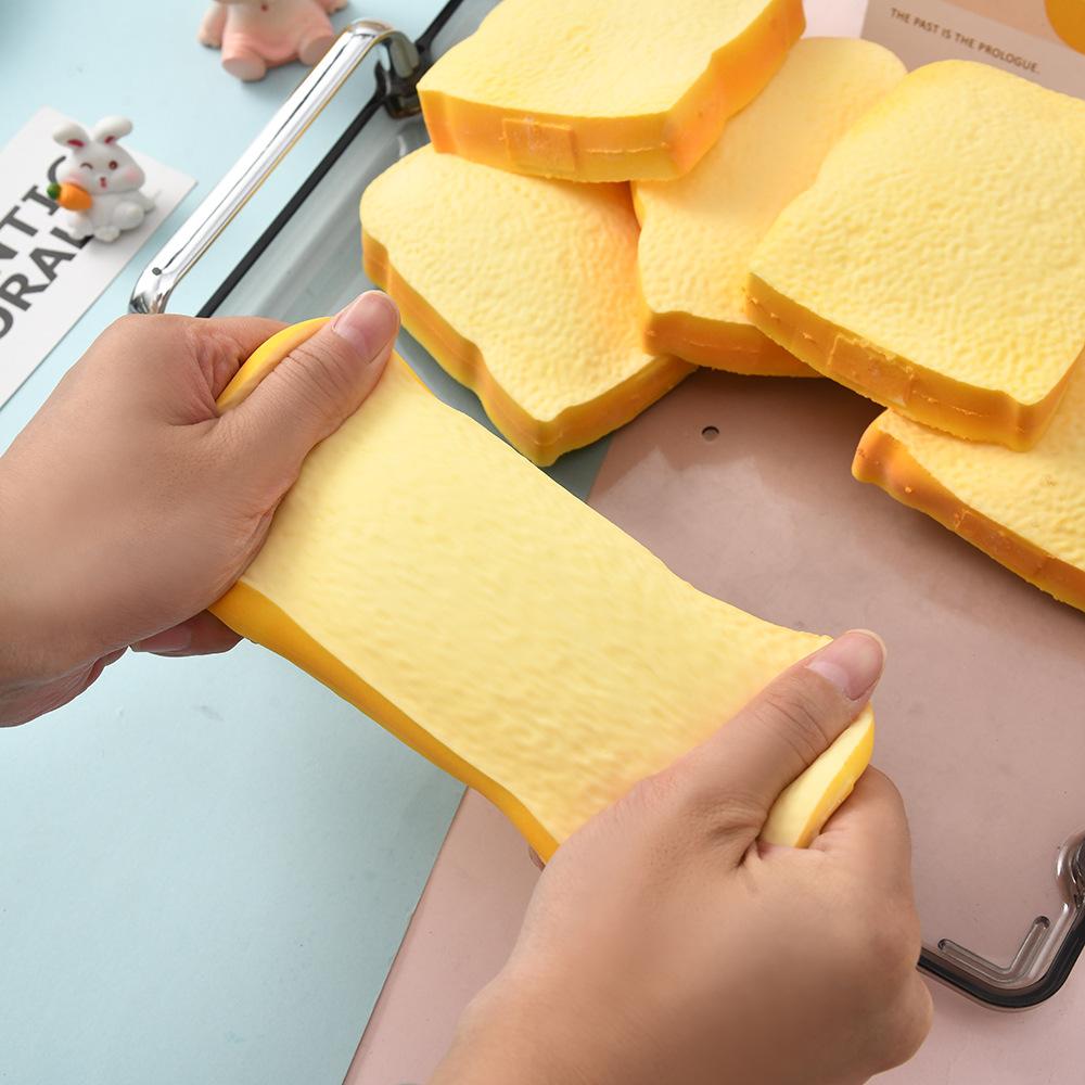 Toast Sliced Bread Stress Toy Simulated Hamburger Biscuit Squishes Toy Sensory Fidget Toys For Kids & Adult Funny Squeeze Toy