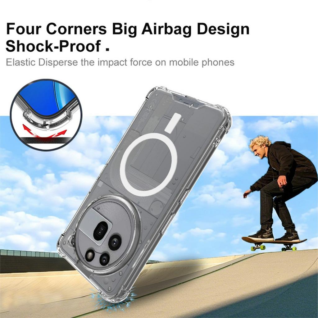 IMAK для Nothing Phone (3a) Прозрачный чехол из ПК и ТПУ, совместимый с MagSafe, противоударный