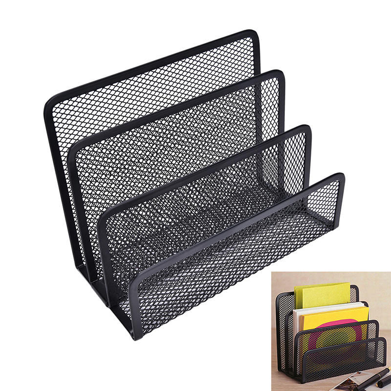 Черная сетка для хранения файлов с бумагой для писем, держатель для лотка, органайзер для рабочего стола, офиса,