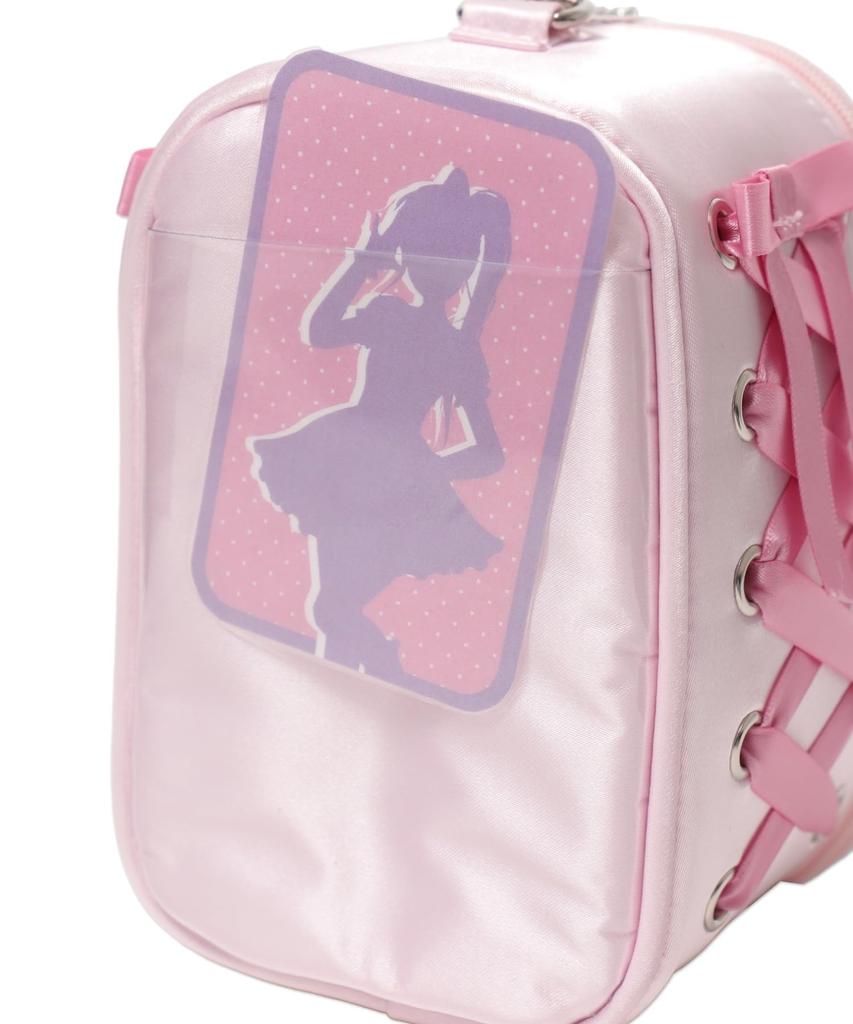 WEGO Side Lace-Up Plush Pouch, Perfect for Oshikatsu, Live Merchandise, Cute Gift, Women's, Size F, Black