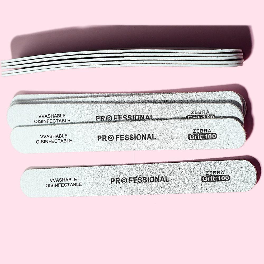 Серая пилка для ногтей из нержавеющей стали со сменной наждачной бумагой 100-180 грит