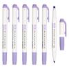 Highlight Set of Fine Marker Everyday Purple Pens, 6, Double-Ended (Broad & Tip), Pens, Stationery, Office, Home, Use,