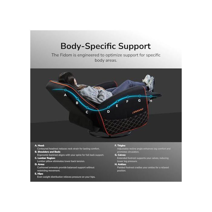 Игровое кресло - COUGAR - Fidom - Наклоняемое - Вращающееся - Поясничная поддержка