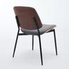 Dining Chairs Set of 2 Mid Century Faux Leather Chair with Walnut Bentwood Back Upholstered Seat Metal Legs Adjustable Foot(Gray PU),DE1849GY