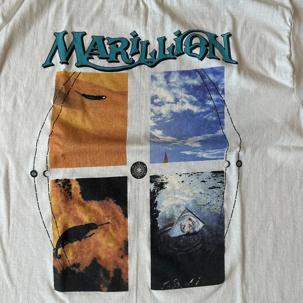 РЕДКАЯ Белая рубашка Marillion Хлопок Все размеры S-345XL Подарок Смешная MI282