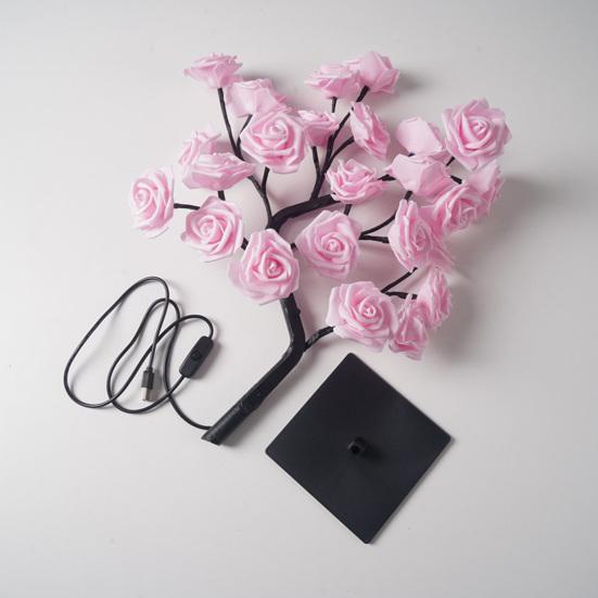 Лампа-дерево с цветами розы, питание от USB, искусственный бонсай, цветок, ночник, светодиодная настольная лампа-дерево с розами, подарки на День матери, День святого Валентина для мамы, женщин, жены