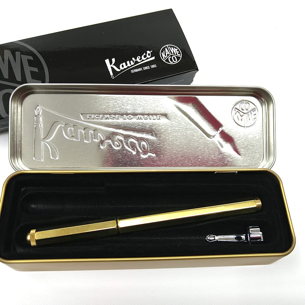 Kaweco KAWECO со специальной перьевой ручкой из латуни Классический дизайн с тонким [Поставляется с клипом] (Среднее перо) тело!