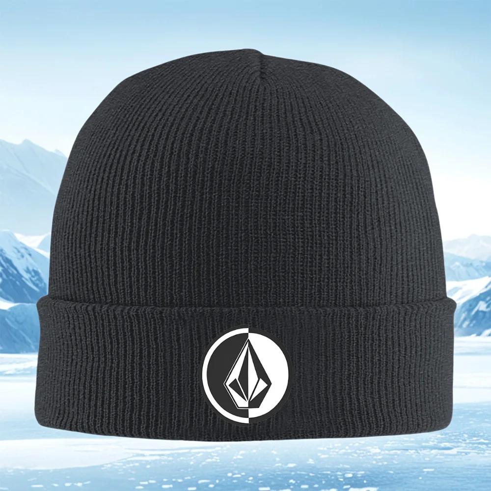 2026 Geometric stone logo design circle Men Women Unisex Knitted Hat Beanie Pullover Cap Winter Thermal Warm Christmas Outdoor C