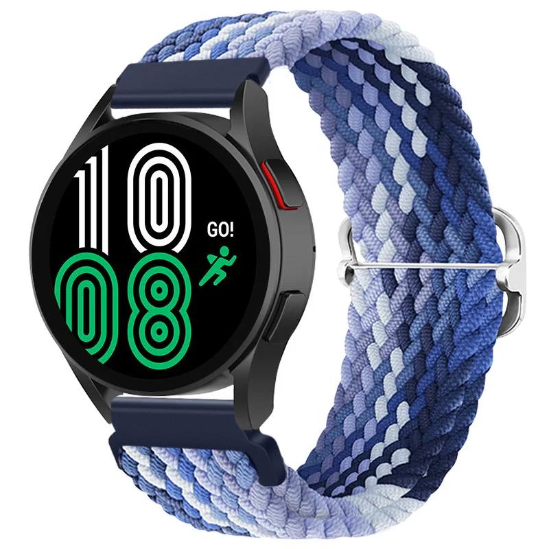 Плетеный ремешок Solo Loop 20 мм для Samsung Galaxy Watch 6/5/4 44 мм 40 мм/Classic 47 мм 43 мм 46 мм42 мм Нейлоновый браслет Watch 5 Pro 45 мм