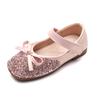 Детская кожаная обувь весна осень элегантная обувь для девочек на вечеринку модная детская обувь принцессы с блестками и бантом на свадьбу мелкая