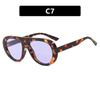 Vintage Oval Sunglasses Women Trendy Punk Frame Shades Fashion Luxury Brand Leopard Trend Design Round Eyewear UV400