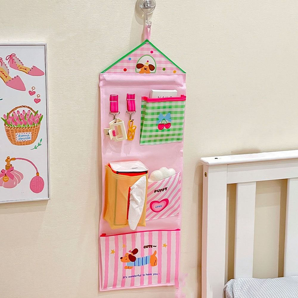 Cute Dormitory Storage Hanging Bag Multi-layer Cartoon Hanging Bag Wall Mounted Storage Bag Closet