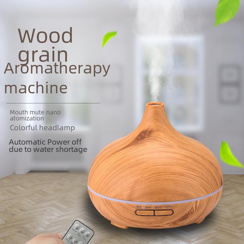 Large-Capacity Wood Grain Aromatherapy Diffuser, Silent Essential Oil Humidifier for Home, Office, Bedroom, Hotel
