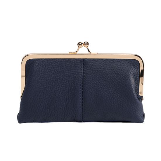 Женский клатч-кошелек, винтажный клатч с замком-поцелуем, дорожный кошелек из натуральной кожи с отделениями для нескольких карт, держатель для карт для свиданий, вечеринок, шопинга