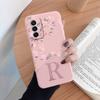 Initial Letter A Z Case For Samsung Galaxy M23 F23 5G Cover Pink Flowers Soft Silicone Back Funda For Samsung M 23 Coque Bumper