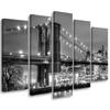Five Piece Picture Canvas Print Manhattan Bridge New York