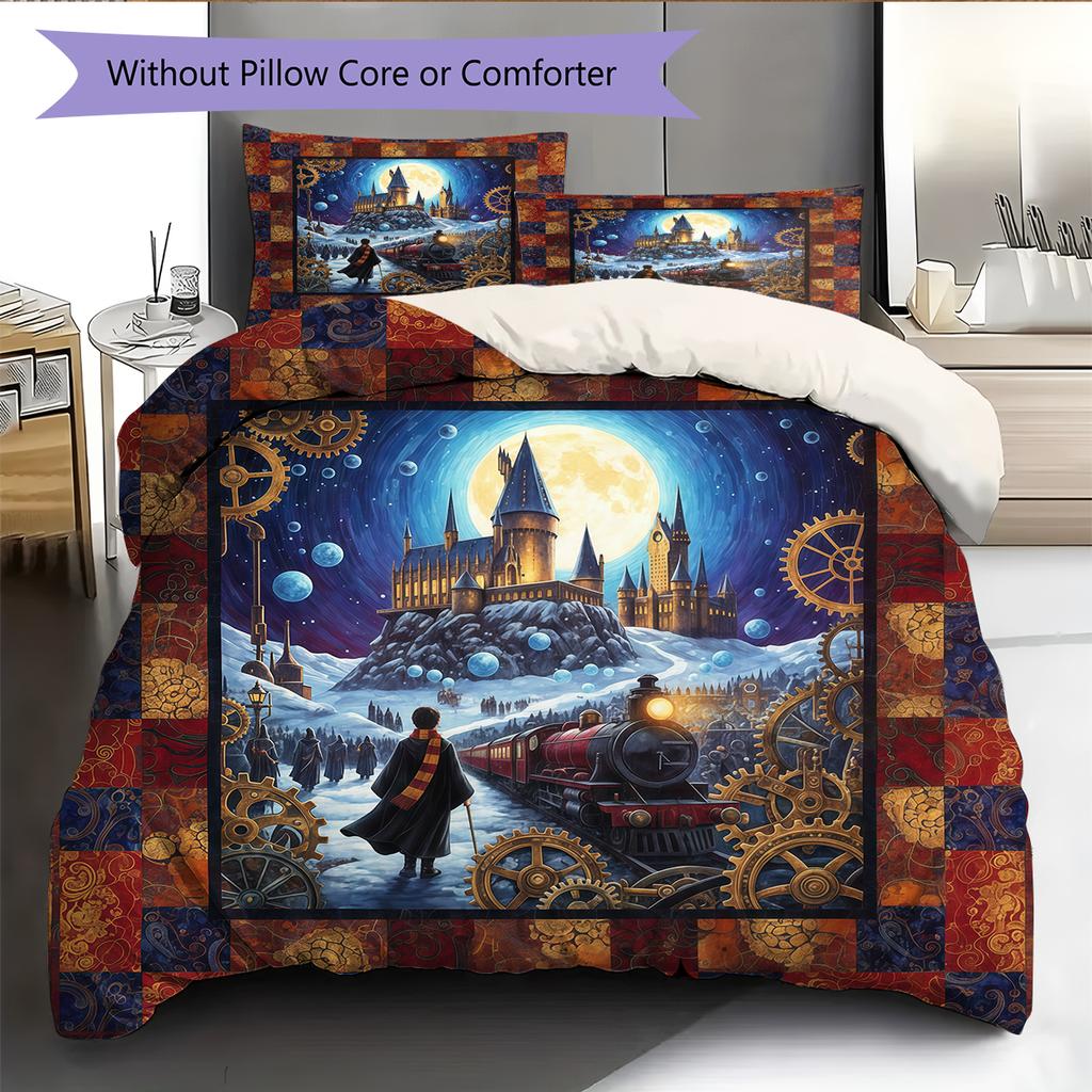 Мультяшный Узор Комплект Постельного Белья Одеяло Пододеяльник Наволочка Домашний Декор Подарок на День Рождения (1 пододеяльник + 2 наволочки, без наполнителя)