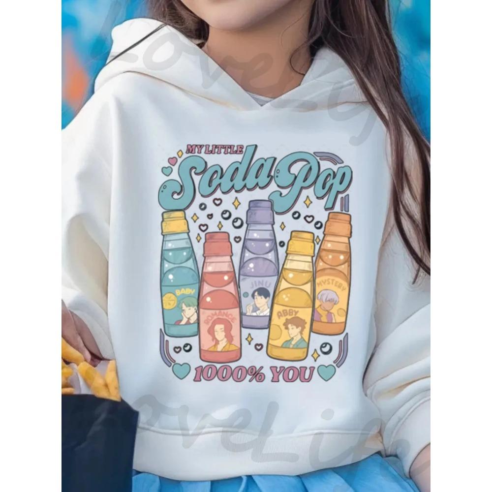 KPop Demon Hunters Soda Pop Graphic Hoodie 2025 Movie Fashion Casual Sweatshirt Girls Boys Harajuku Pullover Tops Kids Clothes