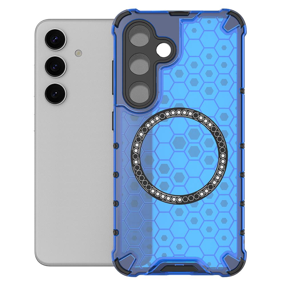 For Samsung Galaxy S25+ Magnetic Case Honeycomb Design TPU+PC Phone Cover