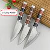 Лазерные кухонные ножи из дамасской стали, нож для нарезки мяса, фруктов, помидоров, стейков, деревянная ручка, мясницкий нож для обвалки, топор для барбекю, мясо
