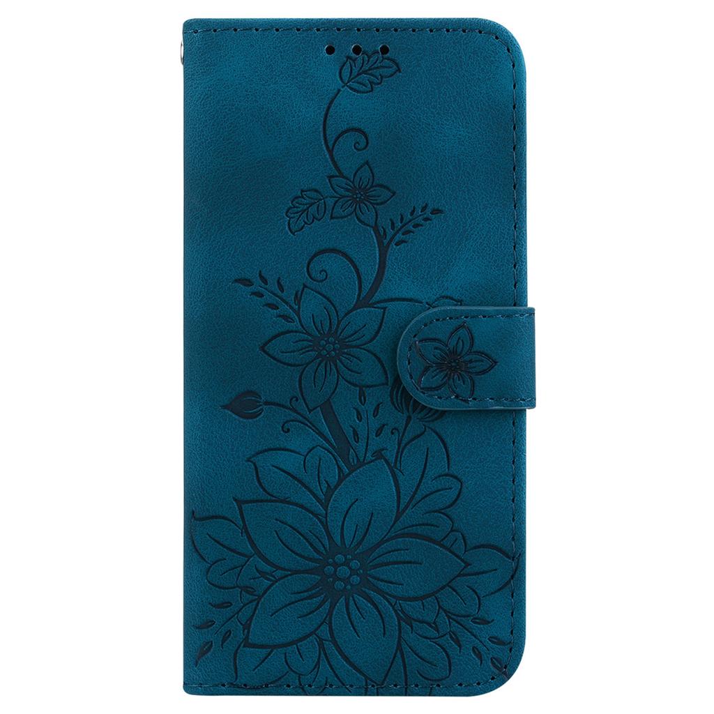 For Infinix Hot 50 5G Case Lily Flower Imprint Leather Phone Cover with Stand