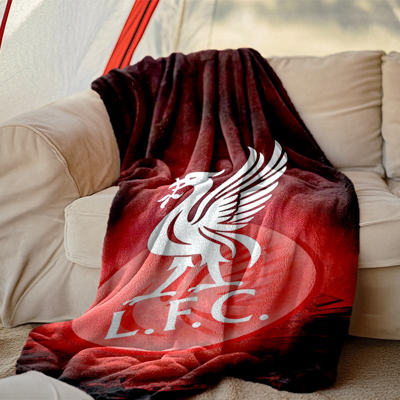 1pc Liverpool FC Blanket, Home Printed Throw Blanket - Soft Blanket Gift for Family, Washable Sofa Bed Blanket