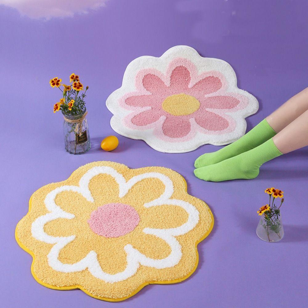 Cashmere Flower Shaped Carpet Anti-slip Rug Creative Floor Mat Hoom Decor