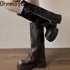 Chunky Knee High Boots Women Fashion Ladies Side Zippers Knight Long Boots  New Autumn Winter Women's Shoes