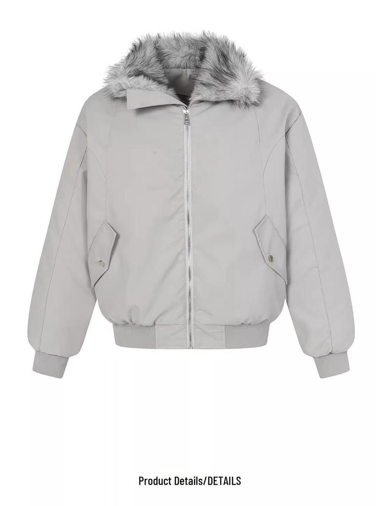 Стеганая хлопковая куртка American Wolf King с меховым воротником - Зимняя коллекция 2025