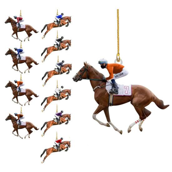 Yousheng Horse-Riding Украшение 2D Плоская акриловая лошадь Подвеска Рождественская елка Рюкзак Подвесное украшение Подарок для любителей лошадей