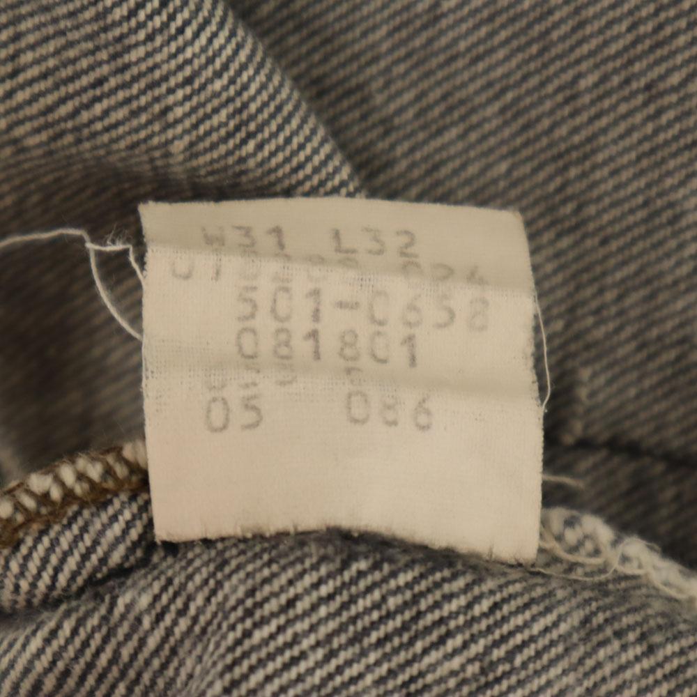 Levi's Мужские джинсы из черного винтажного денима, окрашенные по частям, 80-е 501-0658, б/у