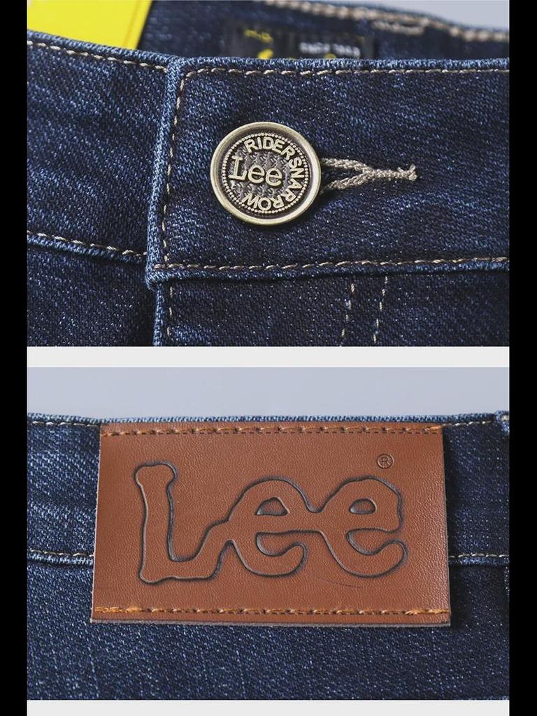 Мужские толстые эластичные прямые джинсы Lee на осень/зиму — повседневный облегающий крой для среднего возраста в деловом стиле