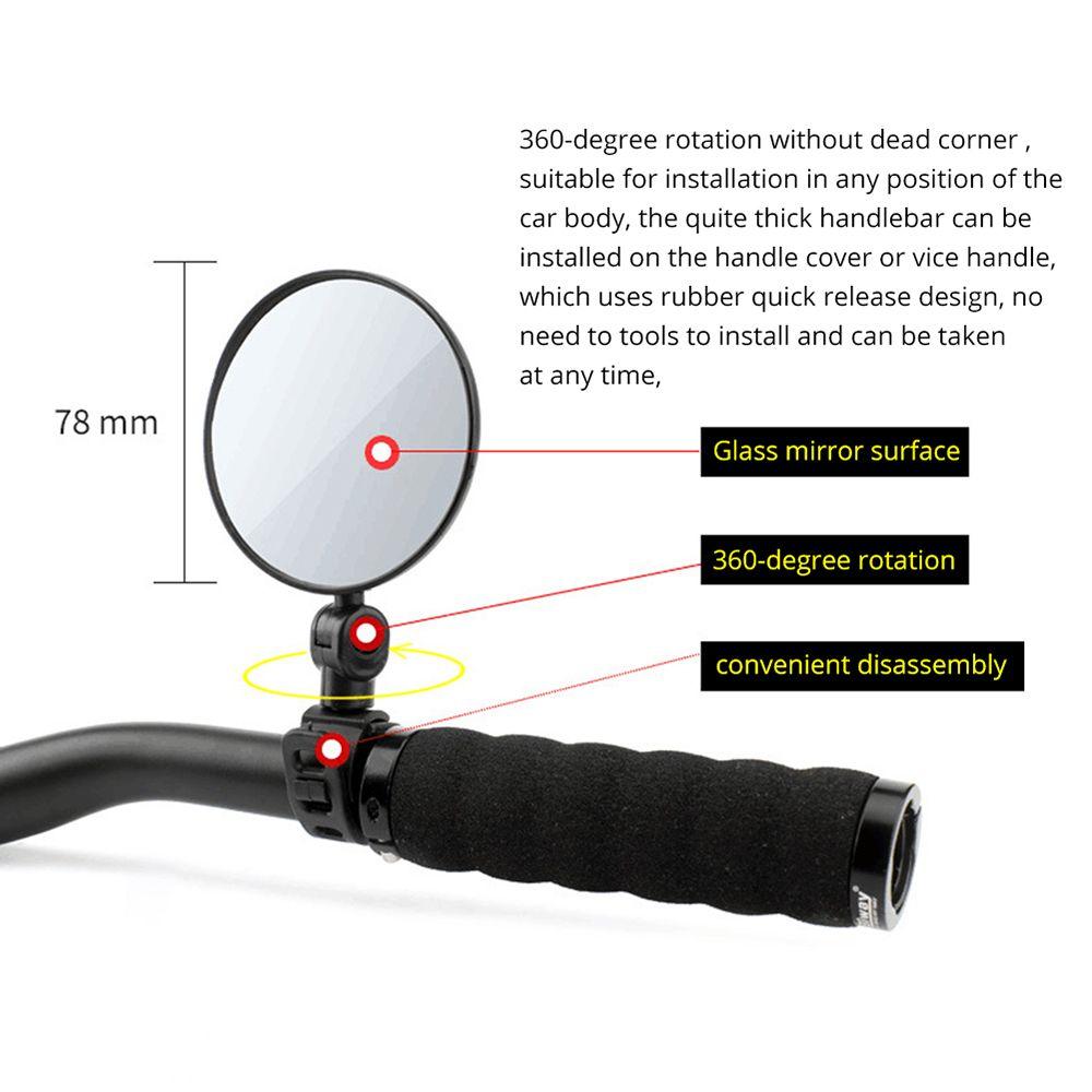 360° Rotate Rear View Cycling Handlebar Bike Rearview Bicycle Mirror Motorcycle Looking Glass