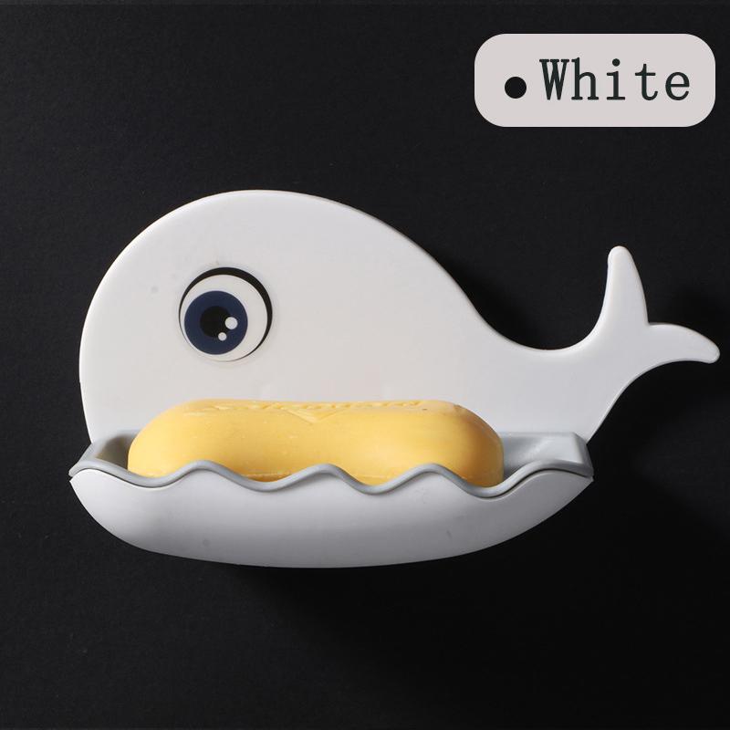 Аксессуары для кухни и ванной комнаты Настенная мыльница для ванной и душа Портативный держатель для мыла в форме кита Пластиковый поднос для губки Мыльница